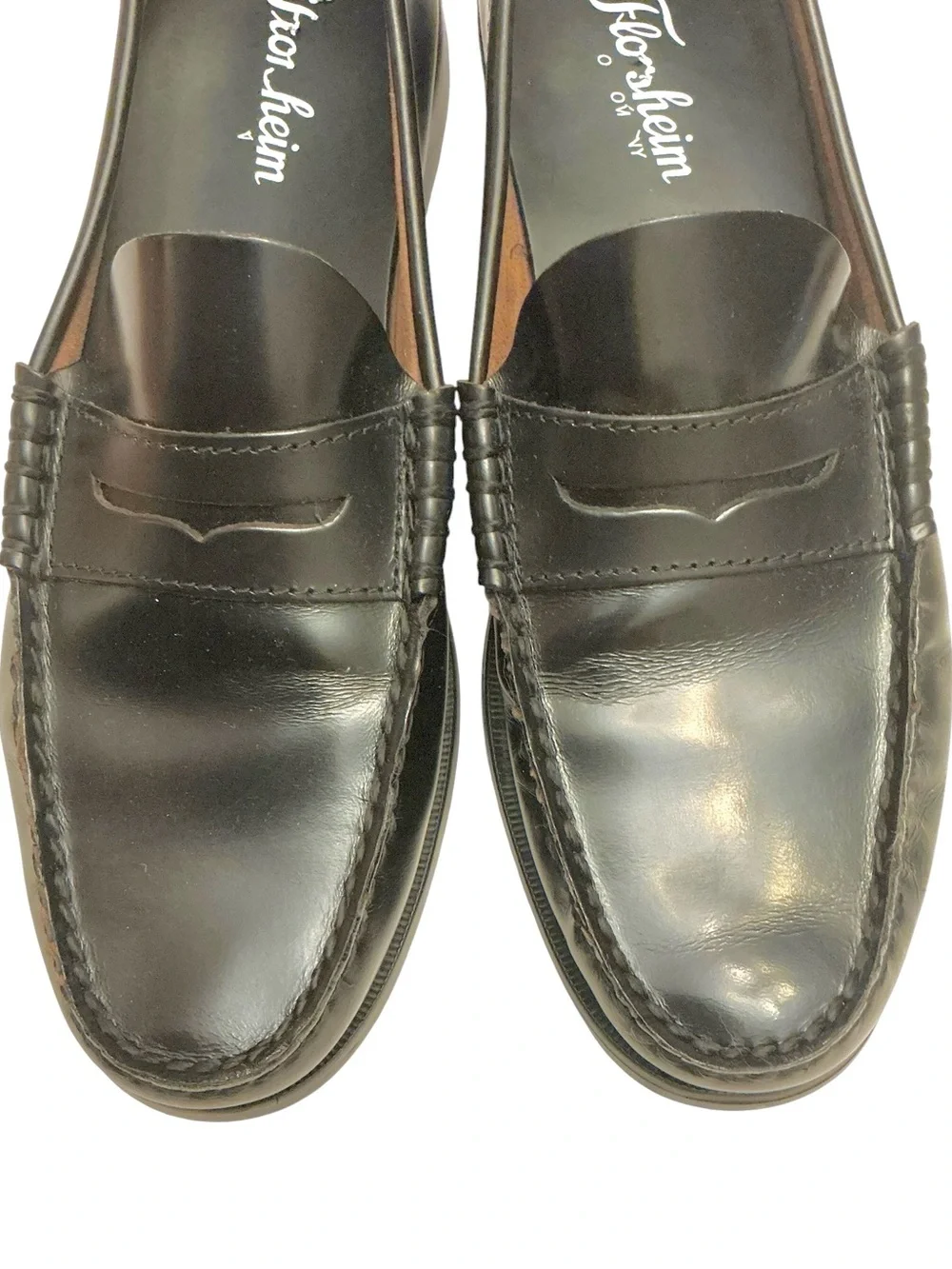 Florsheim Berkley Black Leather Penny Loafers  Moc Toe Slip-Ons Size-8.5D Men’s